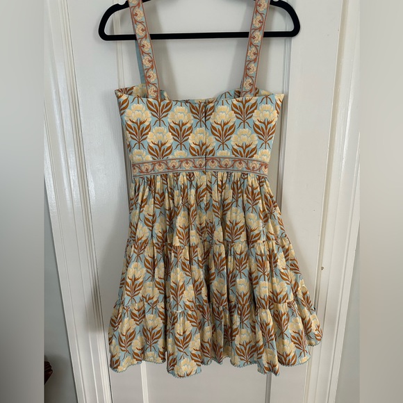 NWT - Agua Bendita Lima Floral-Print Fit-&-Flare Mini Dress - Picture 4 of 7